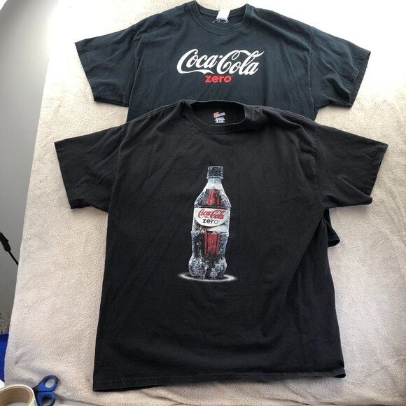 2 Coca-Cola Zero Men's T-Shirt XL Lot Of Two Black Short Sleeve - Picture 13 of 13